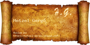 Hetzel Gergő névjegykártya